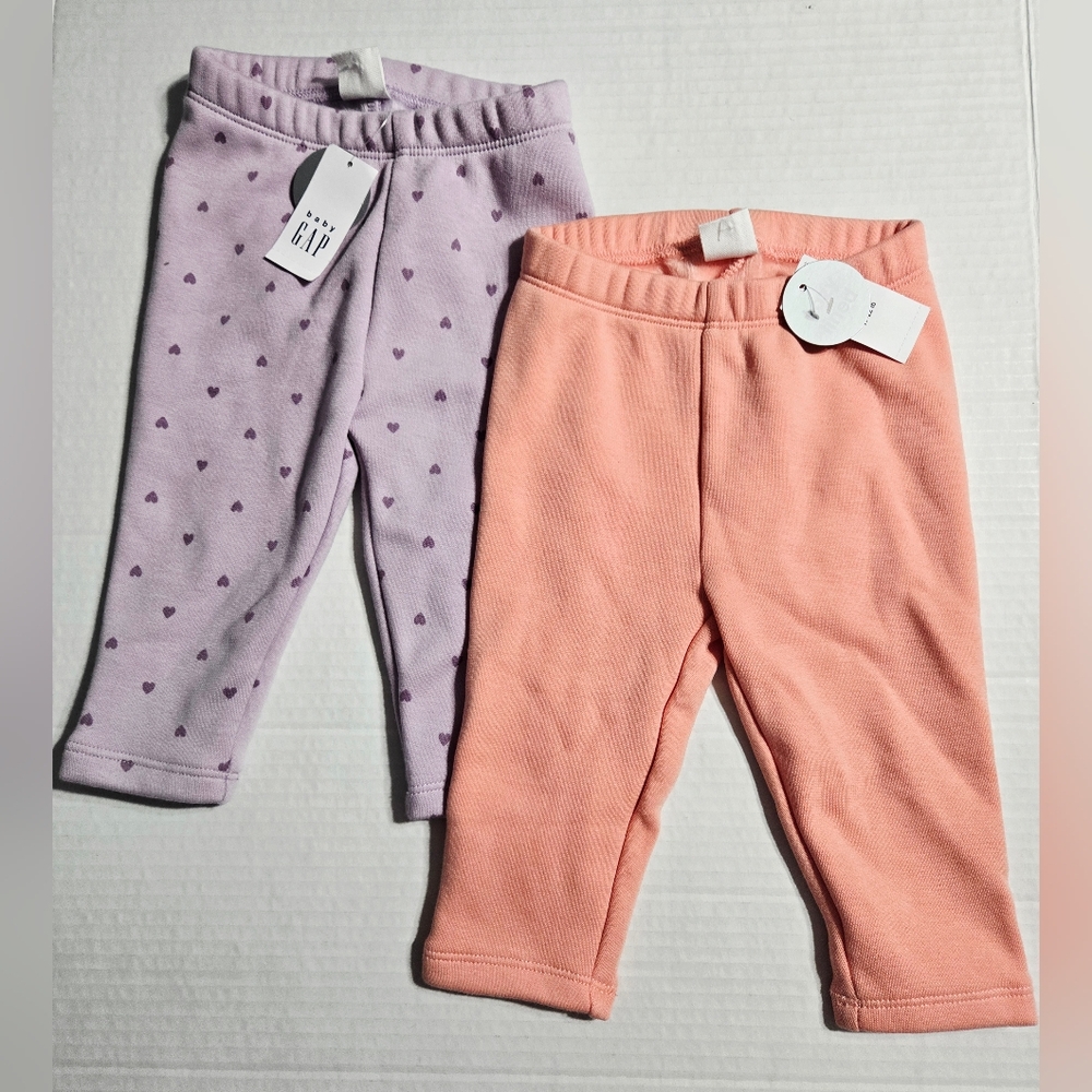 GAP Baby Girls' Cozy Leggings Bottoms Set of 2 size 6-12‎ months NWT